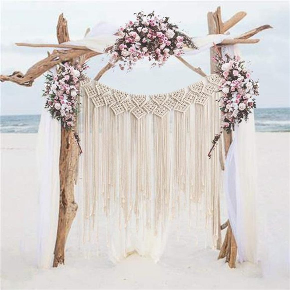 Macrame Wall Hanging, Large Woven Wall Hangings, Boho Cotton Handmade Backdrop